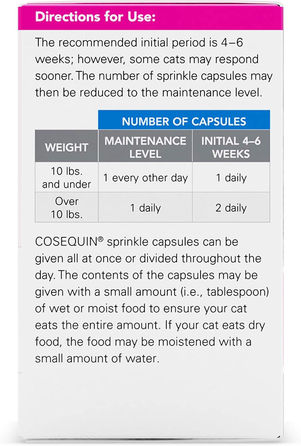 Nutramax Cosequin Joint Health Supplement for Cats - With Glucosamine and Chondroitin, 55 Capsules : Pet Bone And Joint Supplements : Pet Supplies