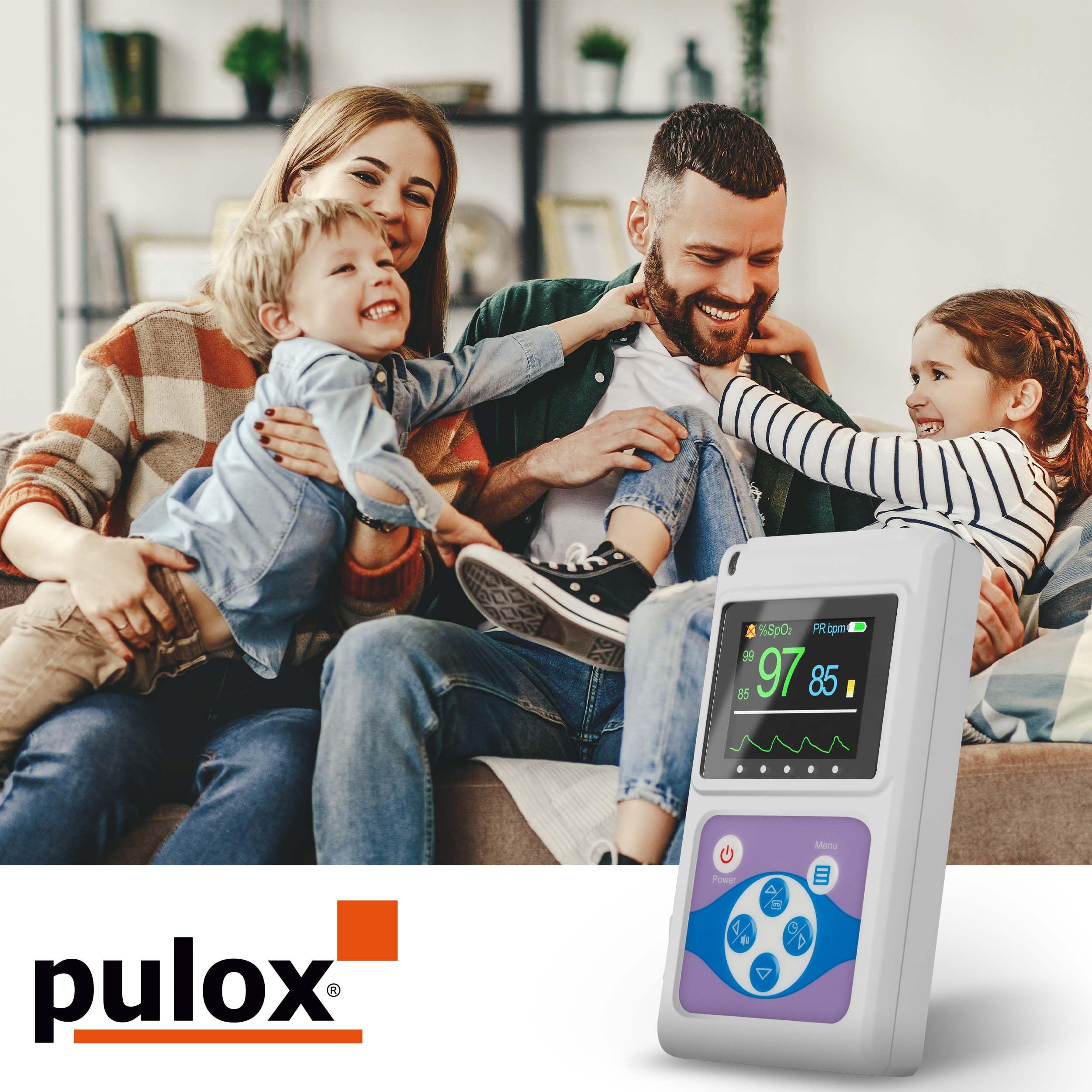 Pulox PO-650B - Pulsossimetro da dito con sensore esterno per neonati - Misurazione di SpO2 e polso in infanti e bambini