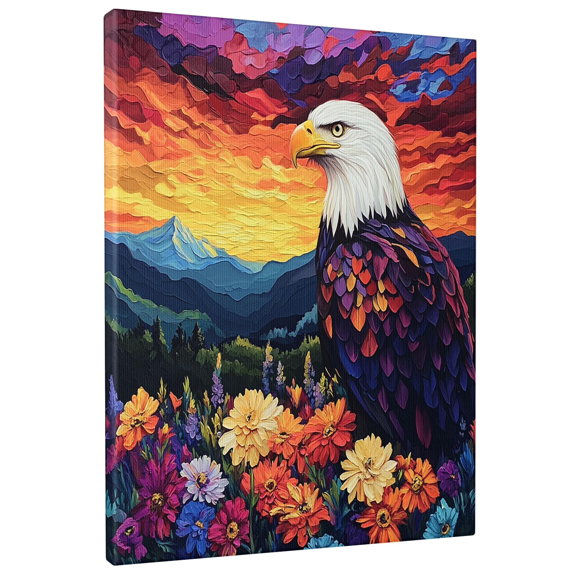 Lienzo floral de águila de 40x50 cm para dar vida y elegancia a tu sala de estar 7