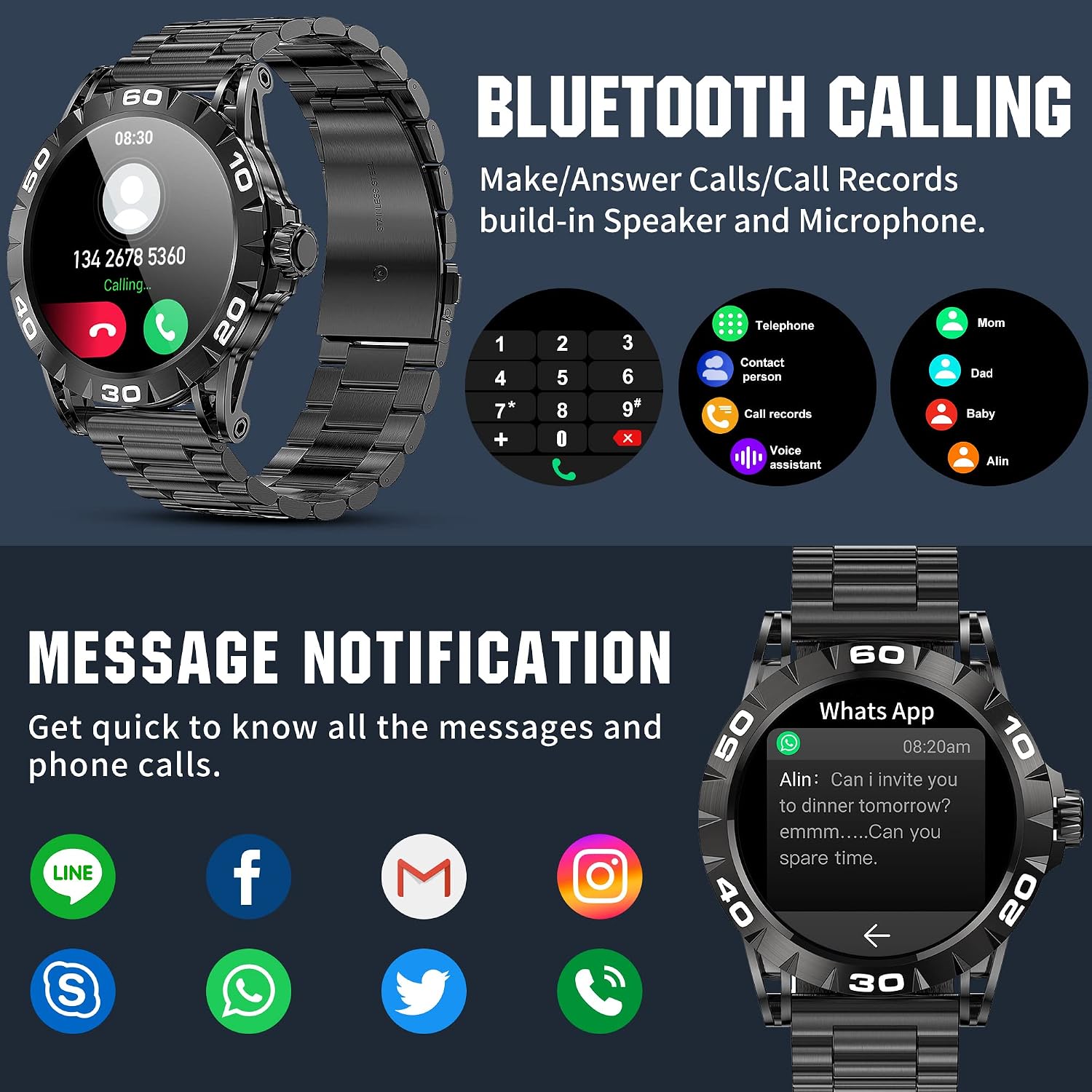 Efolen Smart Watches for Men (Answer/Dial Calls), 1.39" Bluetooth SmartWatch for Android and iPhone, IP67 Waterproof Outdoor Fitness Tracker with Heart Rate/SpO2/Sleep/BP/AI Voice (Black)