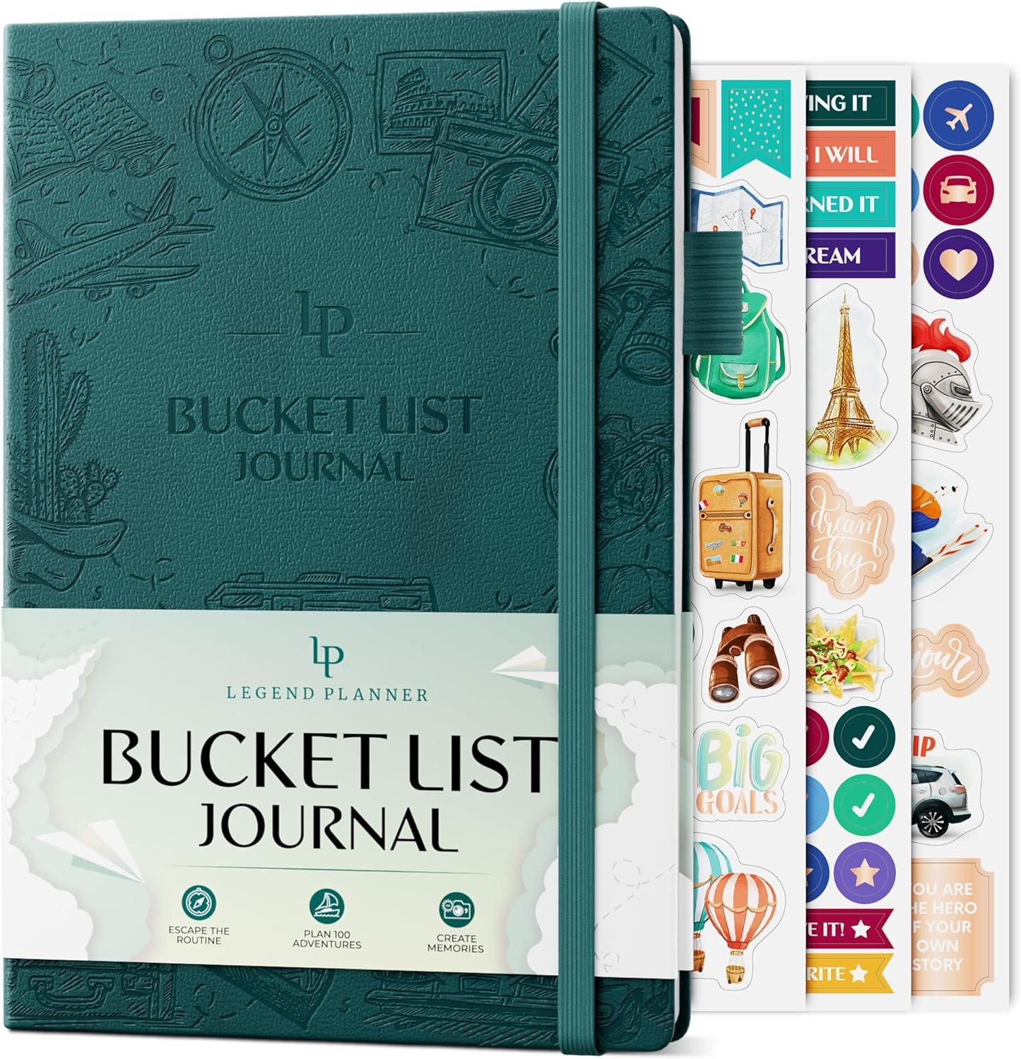Legend Bucket List Journal – The Ultimate Notebook to Plan Adventures, Travels, Goals & Experiences – Bucketlist Book for Couples (Dark Teal)