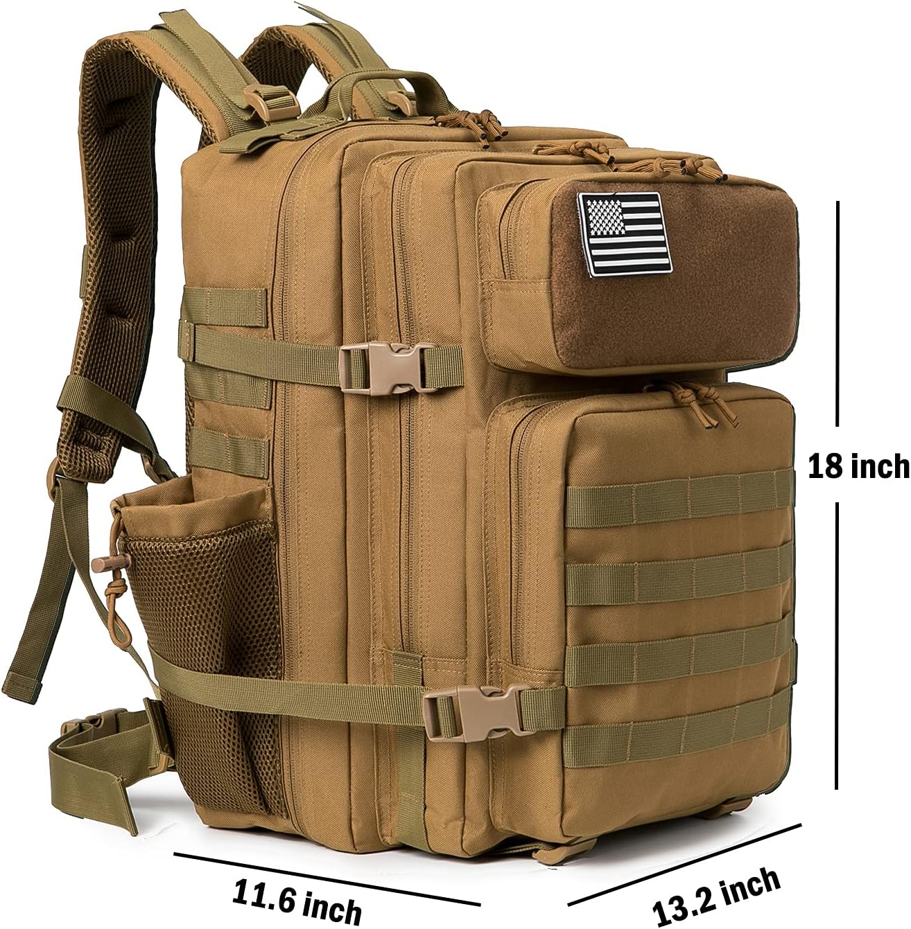 QT&QY 25L/45L Military Tactical Backpack For Men Molle Daypack 3 Day Bug Out Bag Hiking Rucksack With Bottle Holder - Image 6