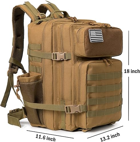Miniatura 52 de QT&QY Mochilas tácticas militares para hombres, mochila Molle de 35 L, 45 L, bolsa grande de 3 días, mochila de senderismo con soporte para botella