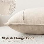 Foindtower Pack of 2, Decorative Linen Soild Throw Pillow Covers Soft Accent Cushion Case Boho Farmhouse Neutral Pillowcase for Couch Sofa Bedroom Living Room Home Decor 20 x 20 Inch Natural Beige