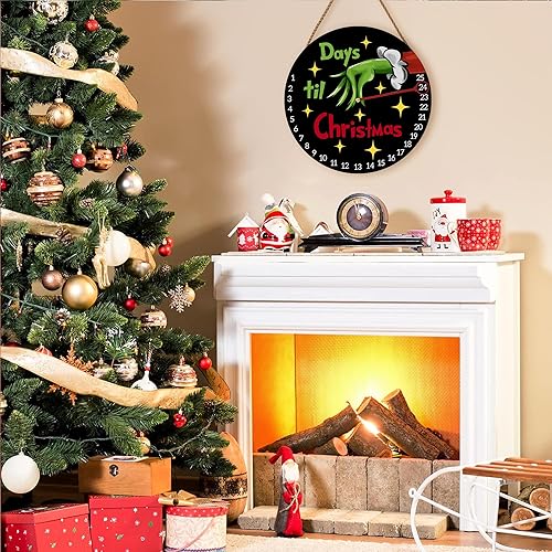 Miniatura 5 de Decoraciones de Navidad, letrero de bienvenida, calendario de Adviento de cuenta regresiva de Navidad, calendario de cuenta regresiva reutilizable