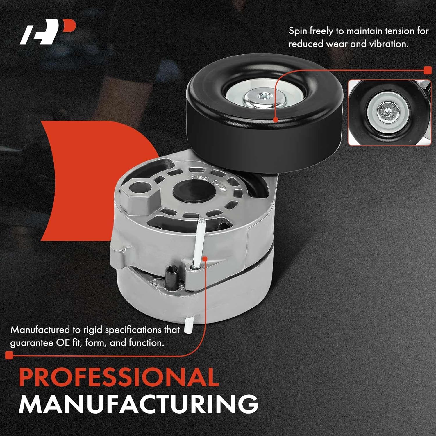 A-Premium Belt Tensioner Assembly with Pulley Compatible with Audi A4 2006-2008, A6 2006-2011, Q5 2009-2012, S4 S5 A4/A5/A6 Quattro, Replace# 06E903133E, 06E903133Q