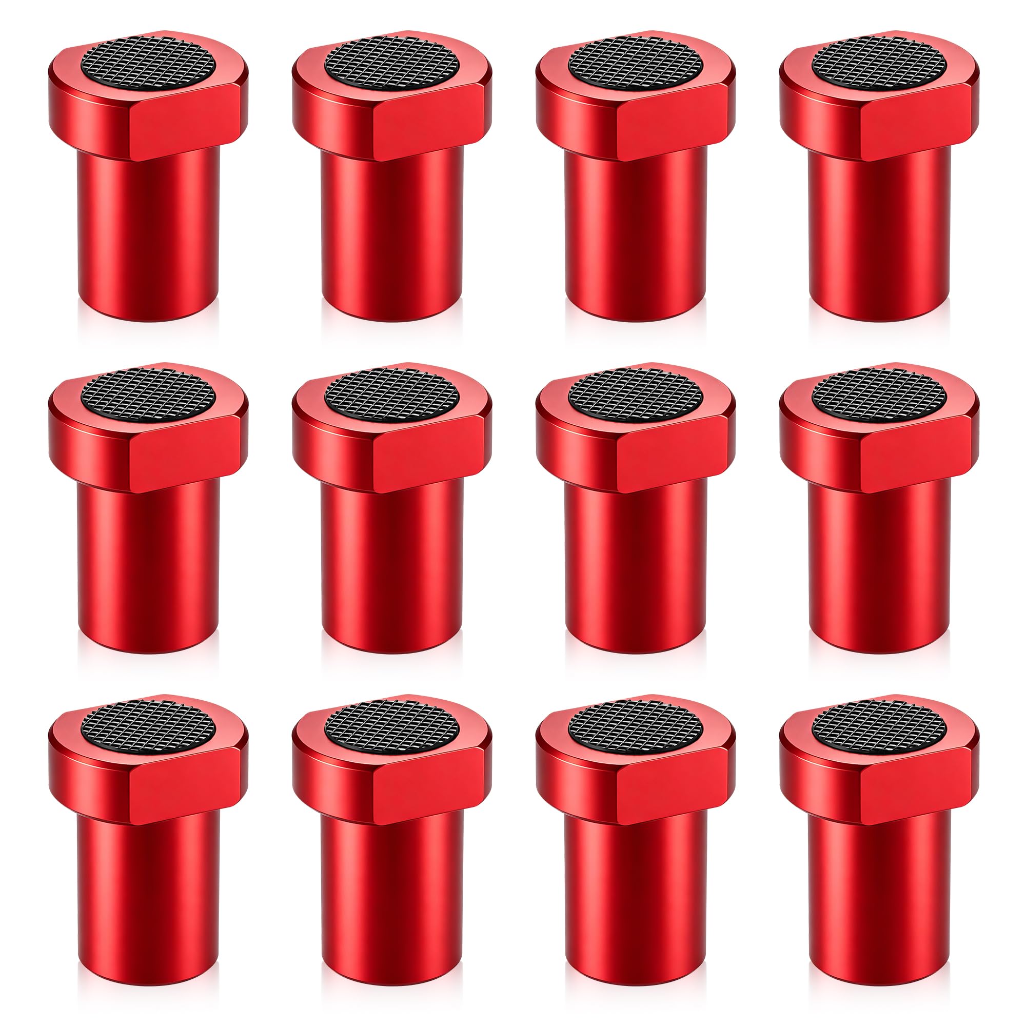 12 Pièces Bench Dogs, Crochet de Banc en Alliage d'Aluminium pour Trou de Chien 20mm, Pince pour Chien, Accessoire pour le Travail du Bois de Rabot, Mâchoires de Serrage pour Fixer les Pièces(Rouge)