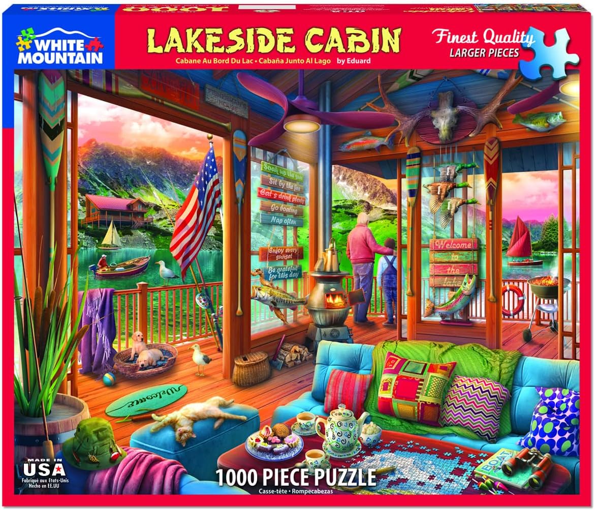 Buy White Mountain Puzzles Lakeside Cabin, 1000 Piece Jigsaw Puzzle
