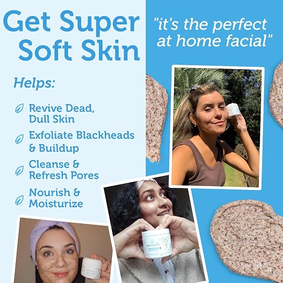 Manuka Honey Exfoliating Face Scrub Gentle Microdermabrasion Face Exfoliator to Help Smooth, Soften & Balance with Moisturizing Organic Superfoods 2oz