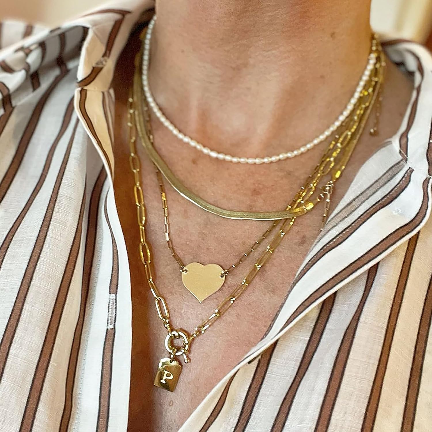 Pearl Necklace for Women and Girls, Handmade 14” Choker with Tiny White Freshwater Pearls, Silver Clasp, and 3” Adjustable Chain, Cute Trendy Layered Necklaces - Image 8