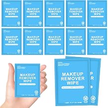 200 Count Makeup Remover Wipes Bulk Individually Wrapped, Travel Size Individual Gentle Cleansing for Face, Mascara, Lipstick