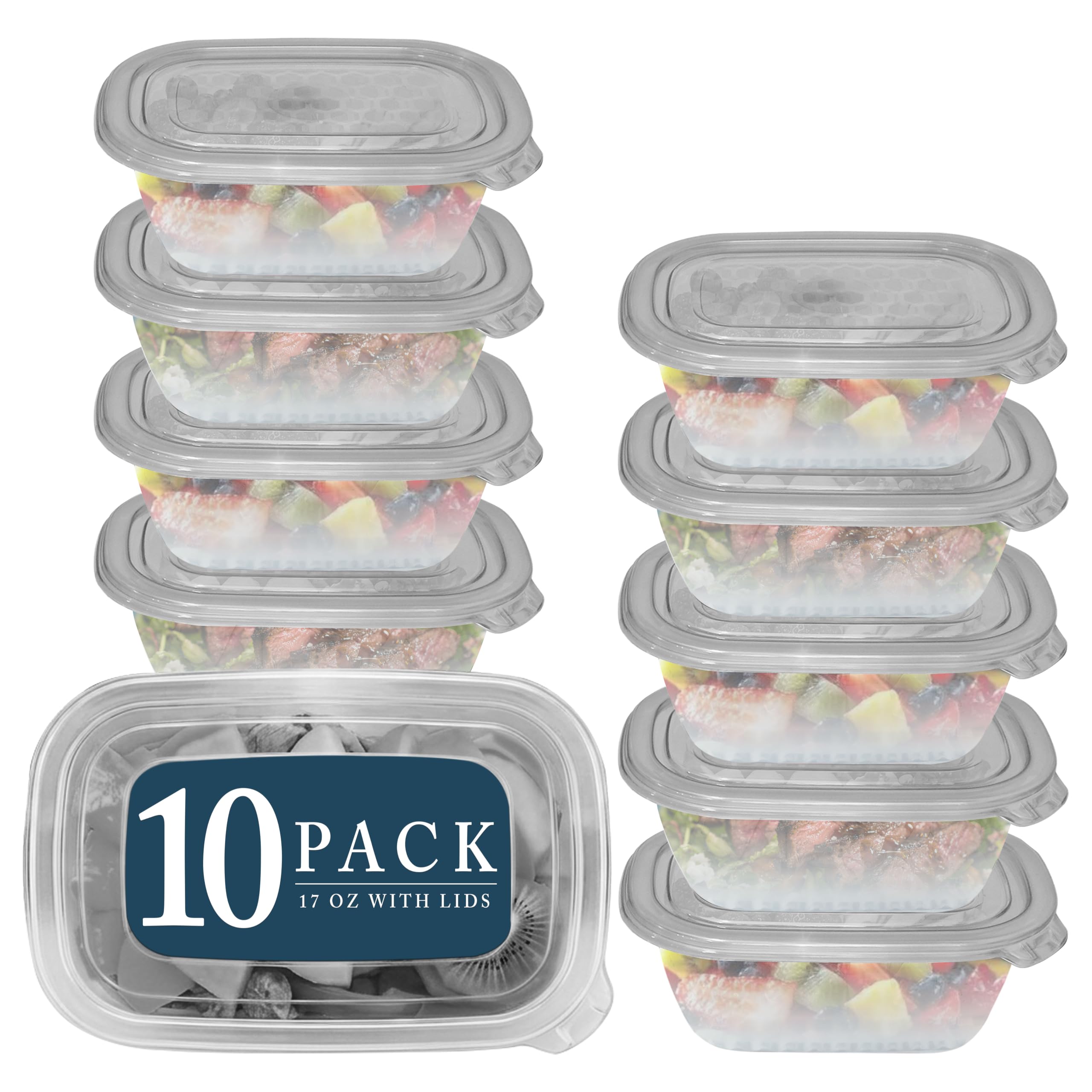 Neez Food Containers - (5 Boxes + 5 Lids) Microwavable, Freezable, Airtight Lunch Box - BPA Free Small Snack Box - Tupperware sets with lids (Plastic, 500ml)