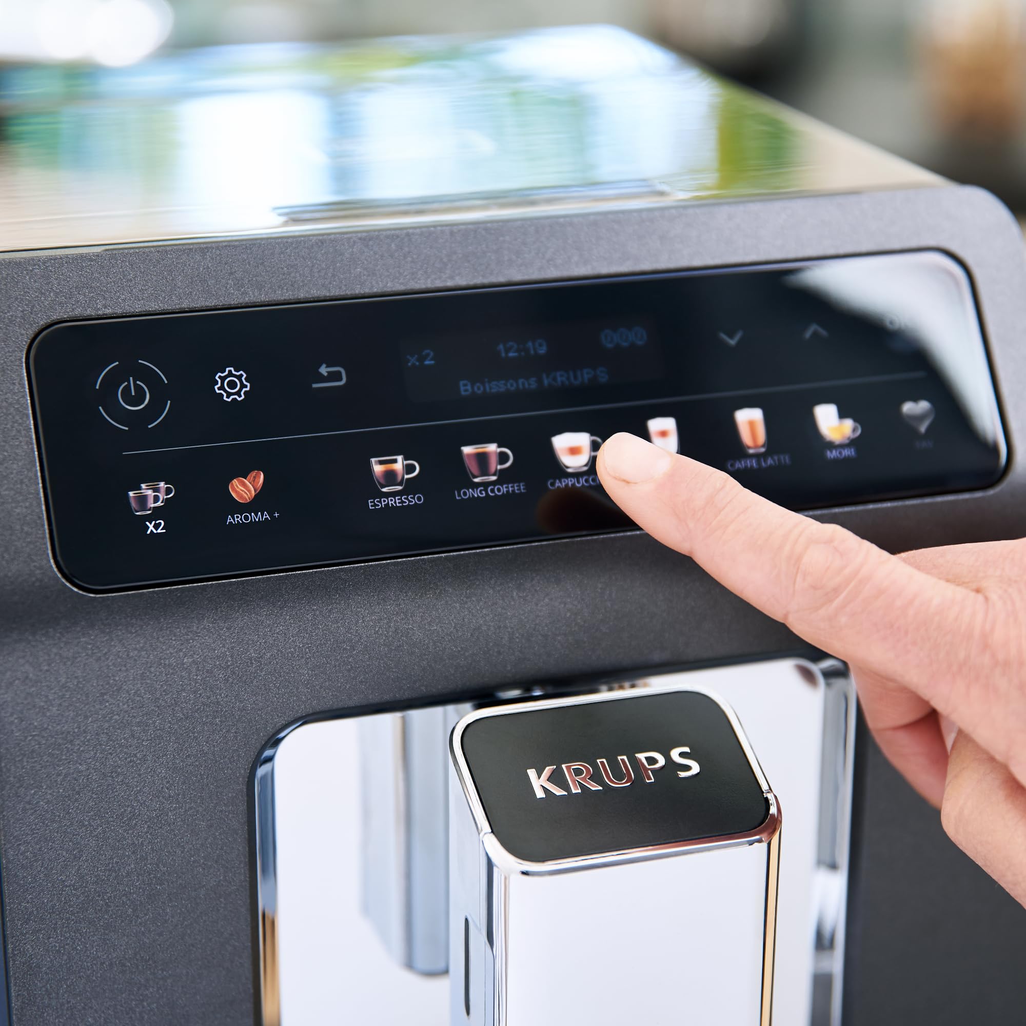 Krups EA895N10 Evidence One - Macchina da caffè automatica, 1450W, Grigio (Meteor Graphit)
