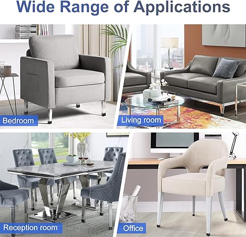 Miniatura 7 de 24 protectores rígidos de PVC para patas de muebles para suelos de madera, no flexibles, para patas de sillas rectangulares de metal y madera