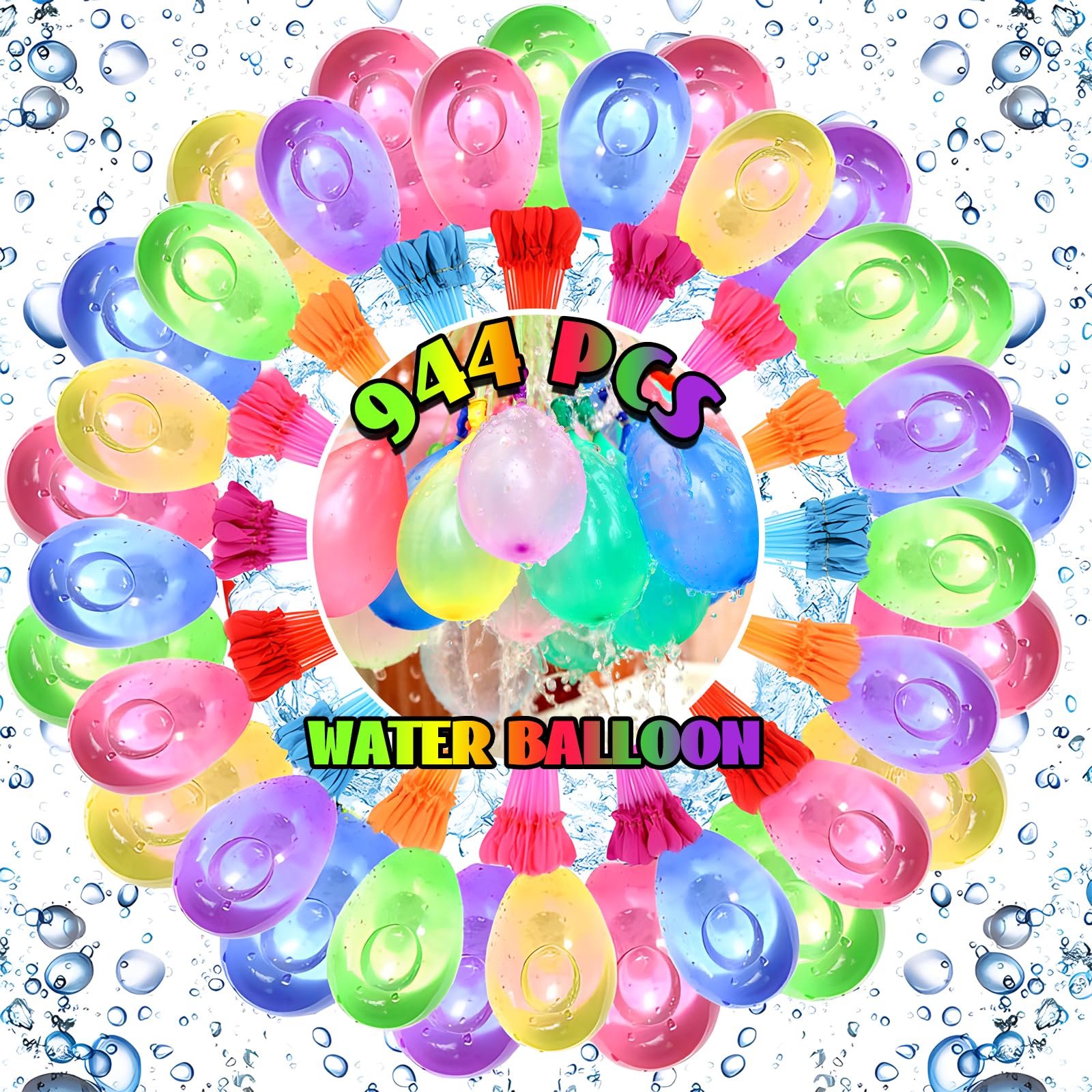 Mein HERZ Balony wodne, 944 szt. Kolorowe balony wodne Bomby wodne Samouszczelniające się balony wodne na letnie imprezy, plaża, basen