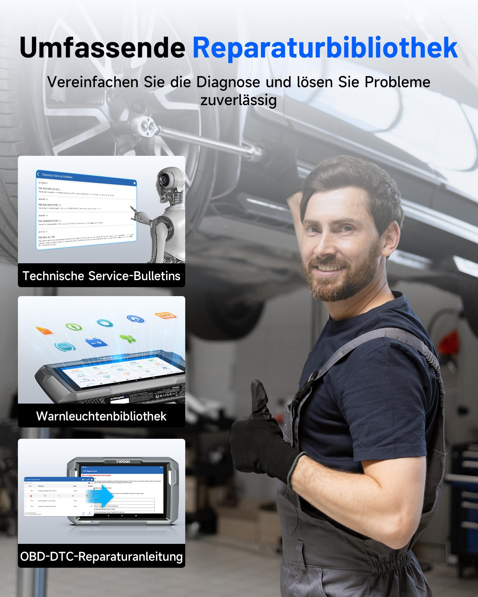 TOPDON Diagnosegerät Auto ArtiDiag900 Lite mit bidirektionalem Scan, FCA-Gateway & CAN-FD, Alle Systeme, 8+ Reset-Diensten, kabelloser Bluetooth OBD2 Diagnosegerät, AutoVIN, 2 Jahre kostenloses Update