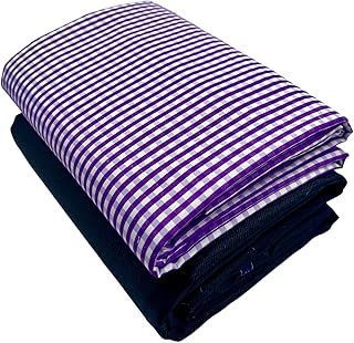 jhabak's Checkered Shirt and Trouser Fabric 20 - Polycotton Material - 2.25m Shirt Cloth - 1.20m Pant Piece for Men (Purple and White Gingham Checks)-picture-43