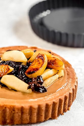 Miniatura 5 de MasterClass - Lata de esponja con base suelta elevada, estaño acanalado de 7.9 in, antiadherente, acero al carbono resistente, libre de PFOA, gris