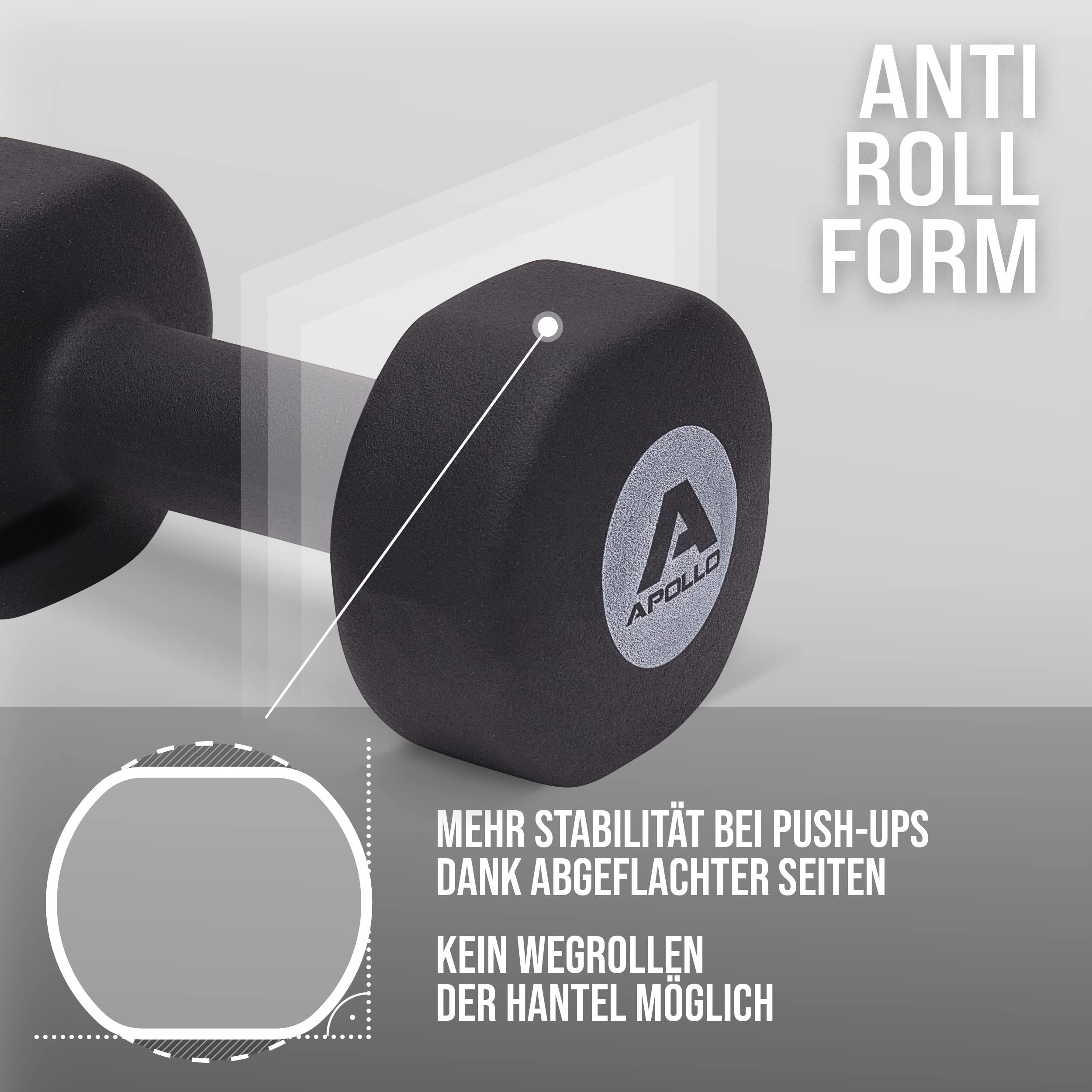 Apollo Hantel Set Kurzhantel | 2 Hanteln | 2er Hantelset | Gewichte für Krafttraining | Kurzhanteln 2er Set | Fitness Hanteln für Frauen & Männer | Dumbbells | Hanteln | Hantel Gewichte