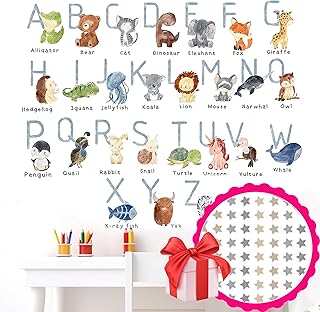 ABC Wall Stickers, Alphabet Wall Decals, Animal Alphabet Wall Decals, Classroom Wall Decals, ABC Wall Decals, Wall Stickers for Kids ABC Letters, ABC Decal for Kids Room