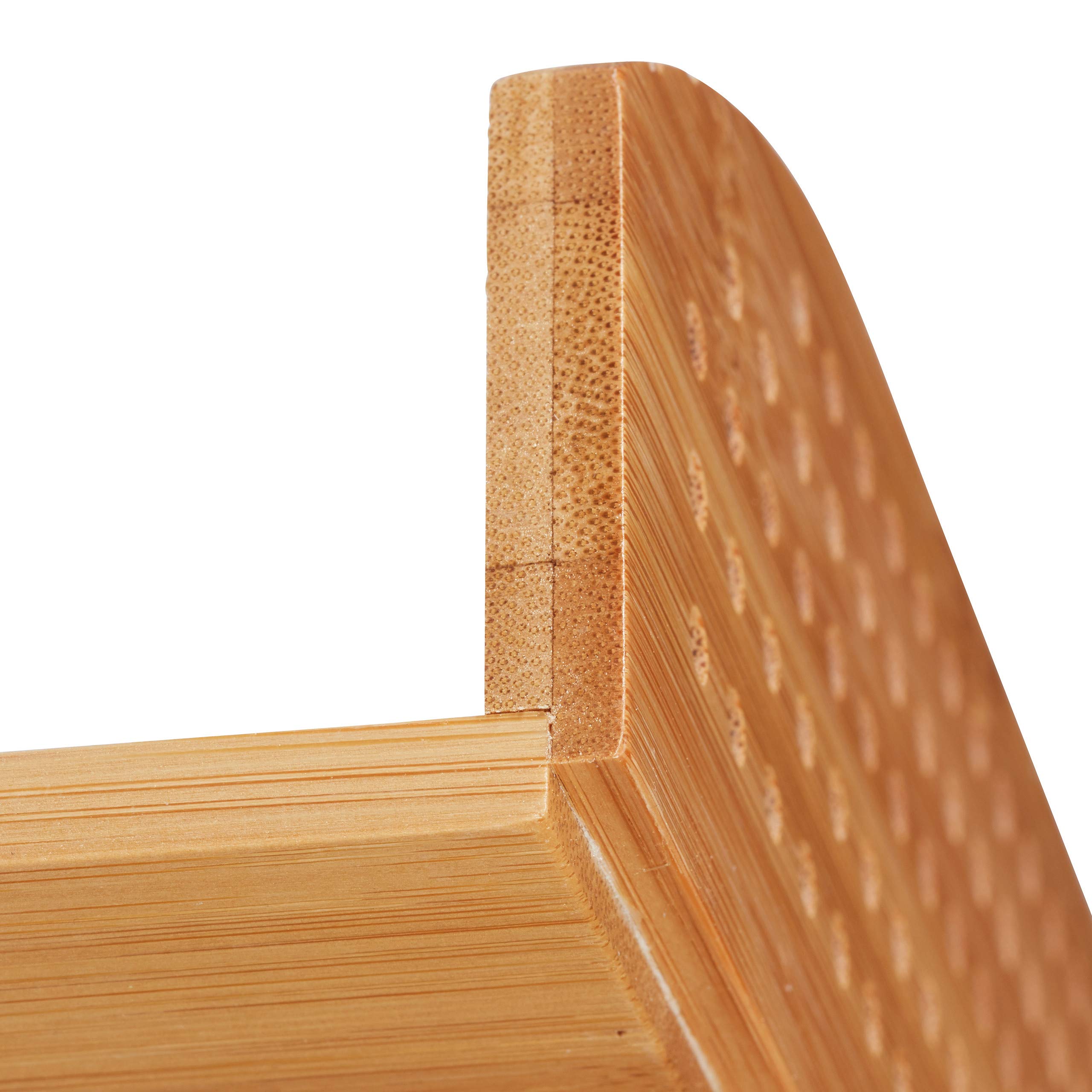 5x Vaschetta Portadocumenti in Bambù Perforato, Impilabile, Formato A4, Scrivania, Ufficio, HLP 7x25x33 cm, Legno