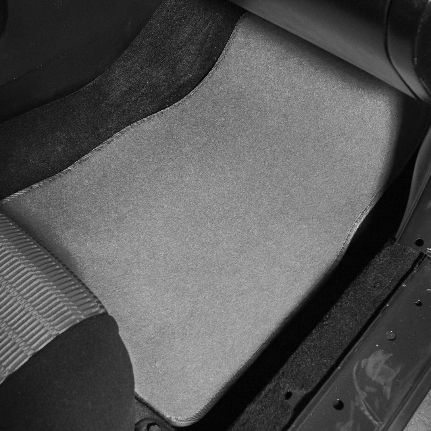 FH Group Automotive Floor Mats Carpet Protector Mat Gray Premium Universal Fit Cars Floor Mats, Combo Small Car Seat Cover Design All Purpose Floor Mats for Most Sedan, SUV and Truck Floor Mats
