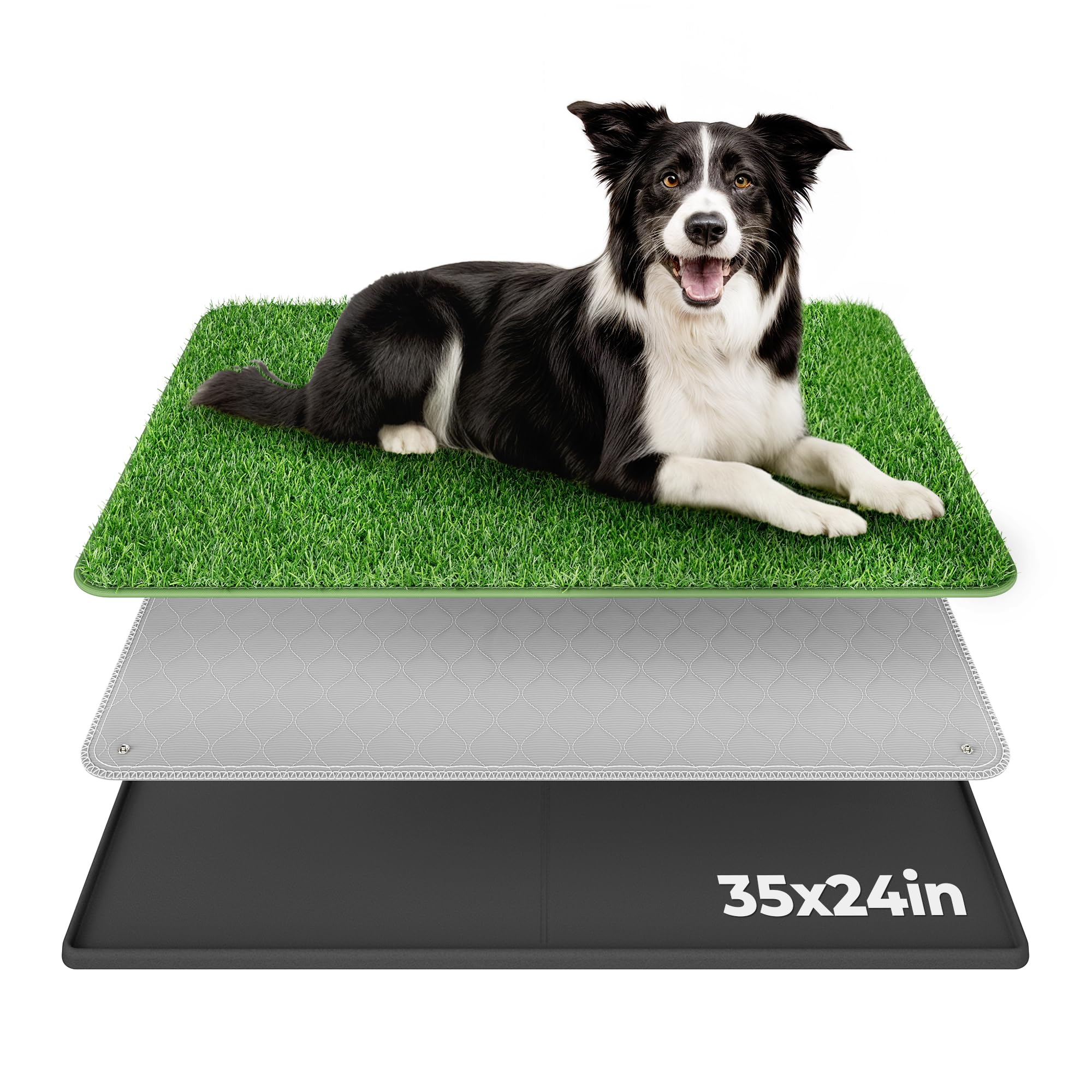 BurgeonNest Dog Grass Pad with Tray 35x24