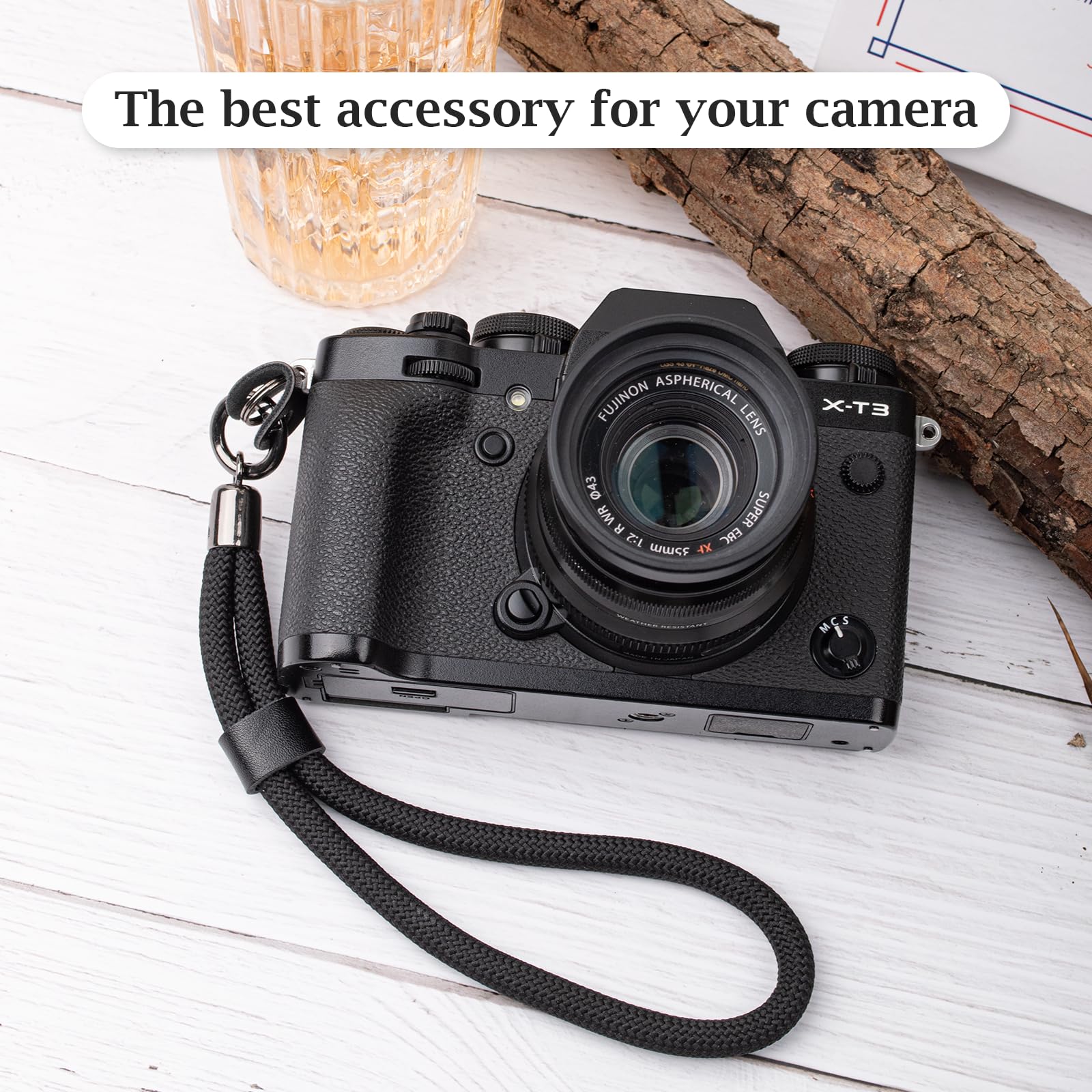 VOVMOEYA Pasek na Rękę i Nadgarstek do Aparatu dla Fujifilm X100V XT5, Nikon Z5 Z30 Z50, Canon EOS R50 M50 G7X Mark III, Sony A6100 A6400, Leica