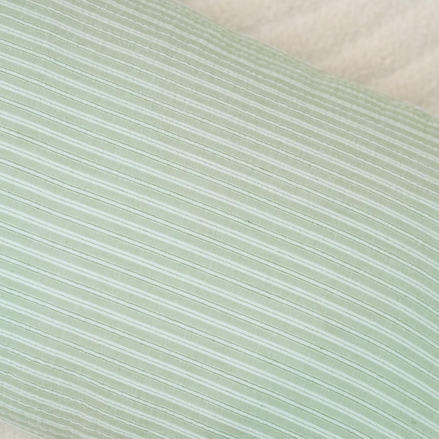 vctops Pack of 2 Cotton Stripe Decorative Throw Pillow Covers 12x20 Inch Boho Bow Lumbar Cushion Cover Pillowcase Modern Farmhouse Home Decor for Sofa Bedroom Couch (Green,12"x20")
