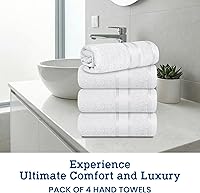 Vista 2 de Casa Lino Toallas de mano 100% algodón para baño, toallas de cocina suaves, altamente absorbentes y de secado rápido, juego de toallas de gimnasio