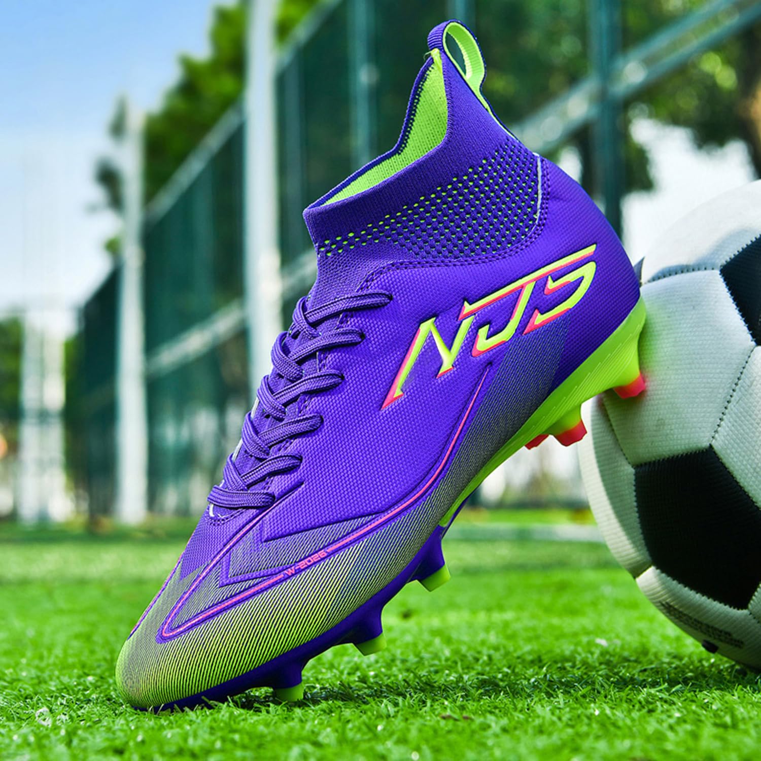 Zapatillas de Fútbol Hombre Profesionales Atletismo Calzado de Fútbol Zapatillas de Deporte Entrenamiento para Césped Artificial Futbol de Competición