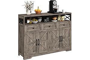 Rustic Buffet Cabinet with Storage for Farmhouse Decor