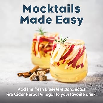 Bluestem Botanicals Fire Cider, 8 oz, Organic Herbal Tonic for Cocktails, Mocktails and Drinks