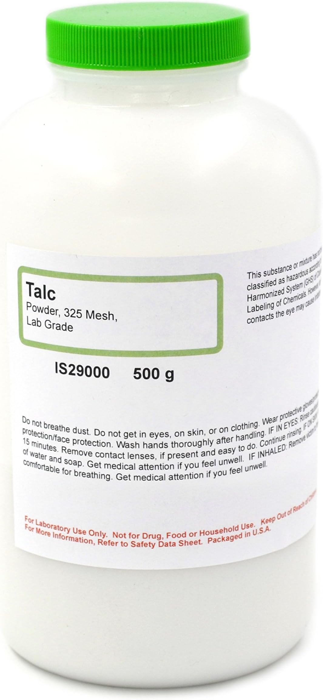 Lab-Grade 95% Talc Powder, 325 Mesh, 500g - The Curated Chemical Collection