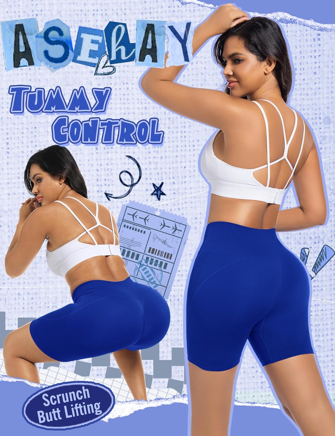 Workout Gym Shorts Women Seamless Scrunch Butt Lifting Yoga Booty Biker Compression Shorts for Women Tummy Control - Image 2