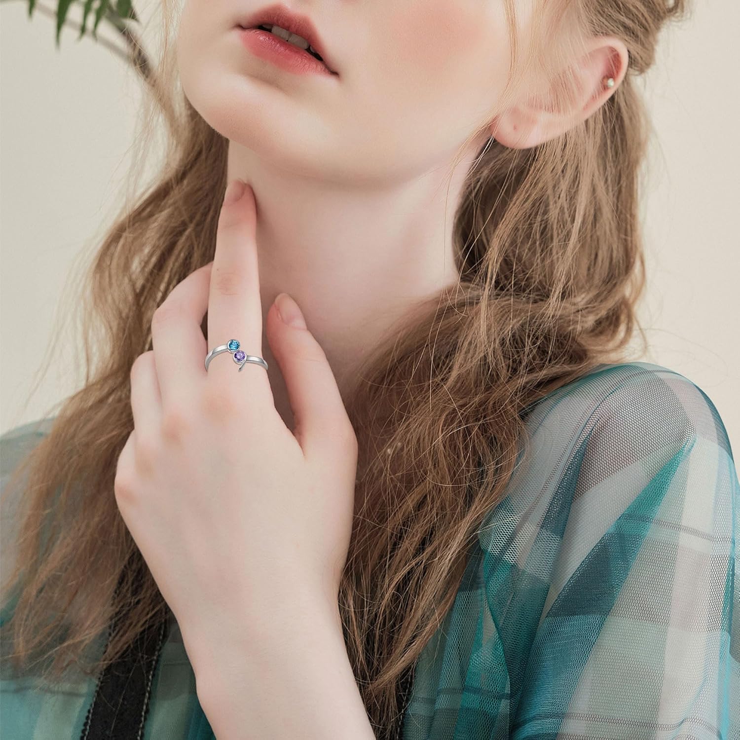 Semicolon Ring 925 Sterling Silver Adjustable Zircon My Story Isn't Over Yet Inspirational Jewelry for Women Friends