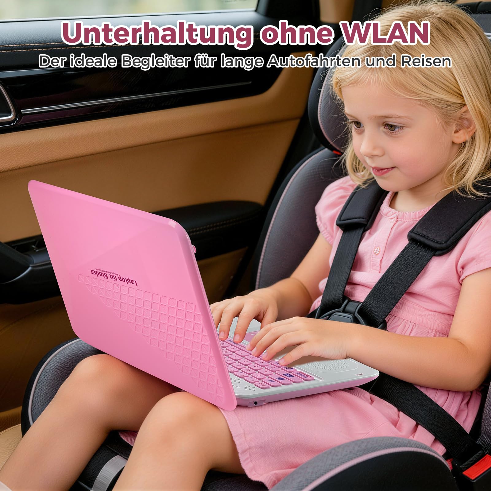 Kinder Laptop - Bilingualer Lerncomputer (DE/EN) mit 9,7x5,2cm Bildschirm für Mathe, Alphabet, Musik & Spiele