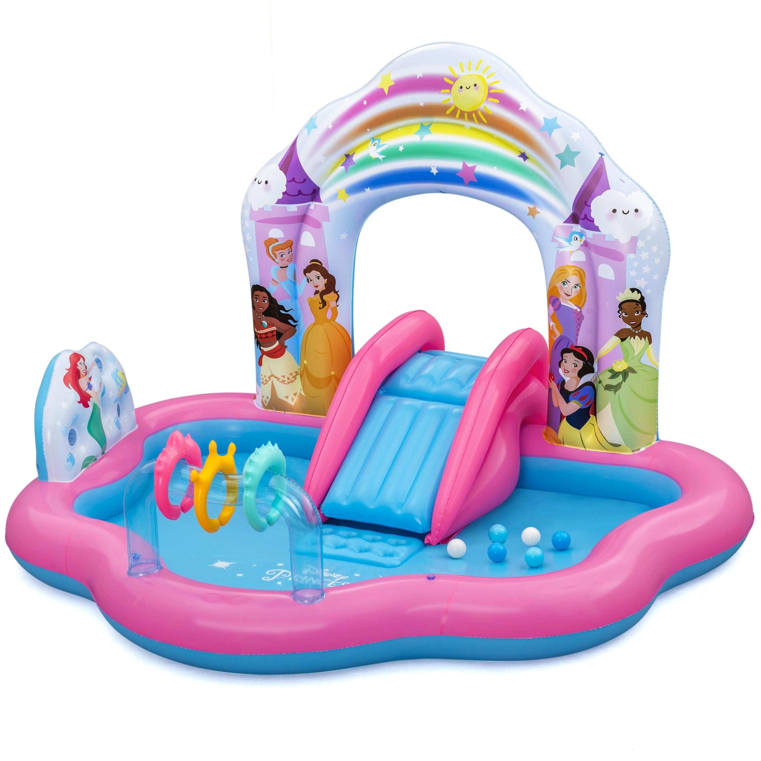 Disney Princess 7'3" x 6'4" x 55"/2.21m x 1.93m x 1.40m Disney Princess Enchanted Palace Play Center