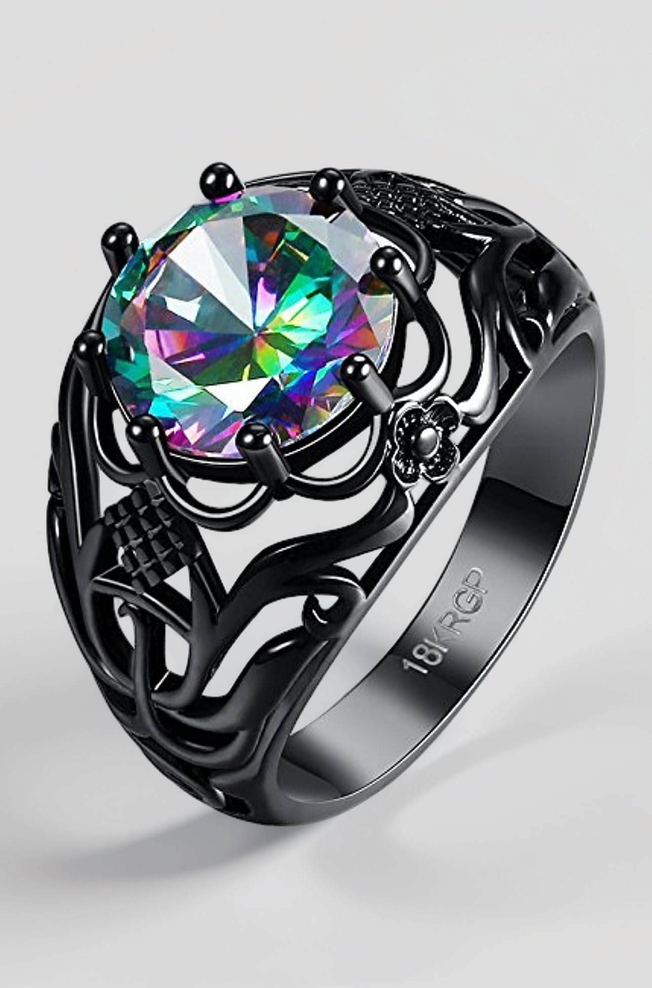 Rings for Women A5 Grade Crystal Ring Night Queen 18K Platinum Plated Crystal Ring for Women and Girls.