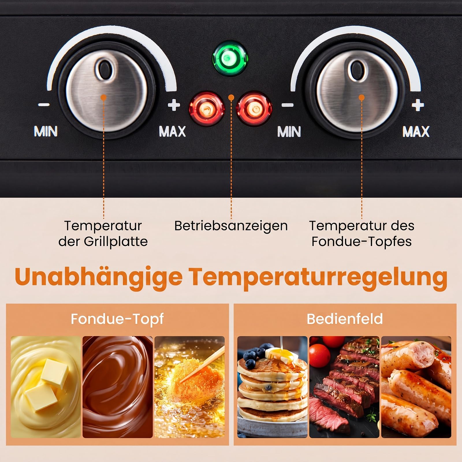 COSTWAY Grill elektryczny 3 w 1 do raclette i fondue, 2200 W grill