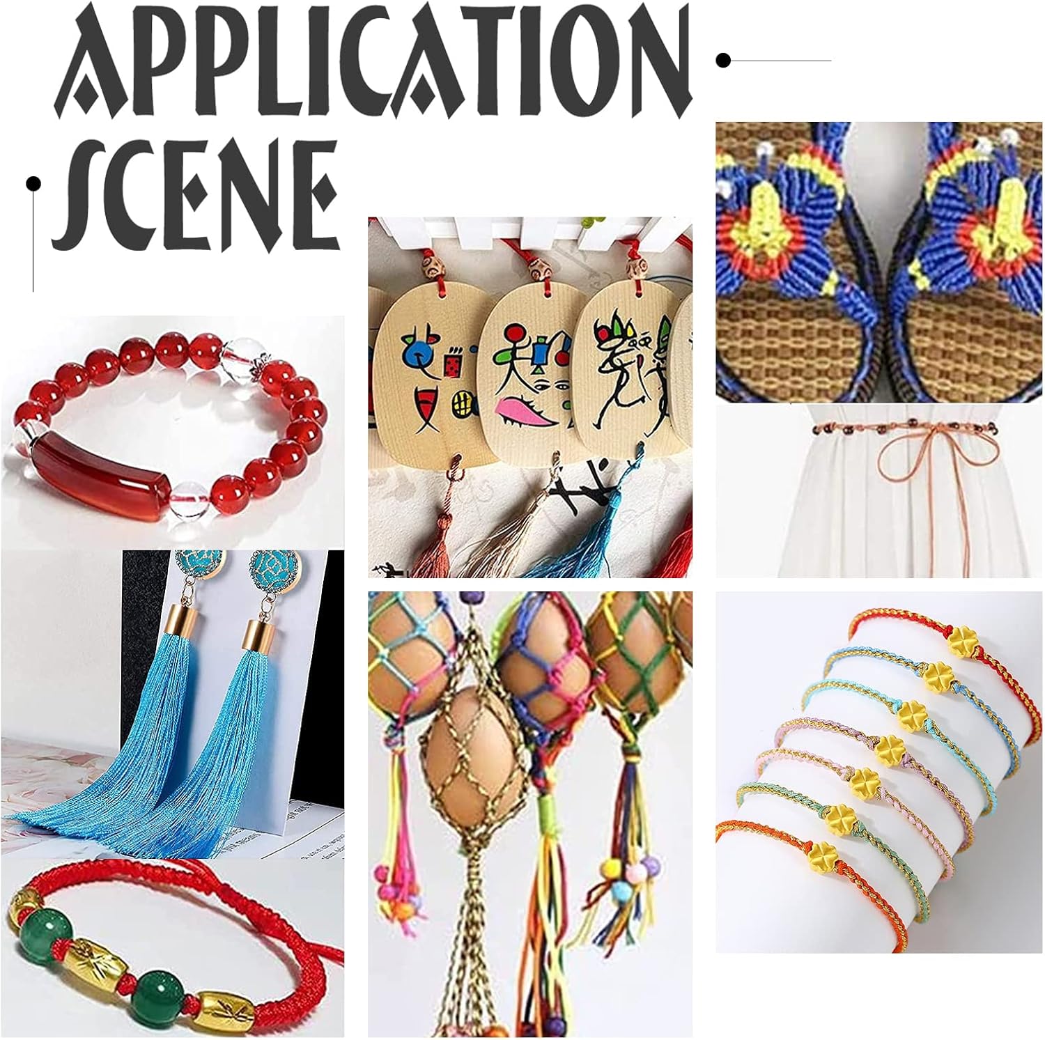 PH PandaHall Blue Nylon Thread 0.8mm Beading Cord Braided Nylon String Chinese Knotting Cord Macrame Thread for Friendship Bracelets Beach Surfer Crafting Christmas Tree Ornament, 196 Yard - Image 5