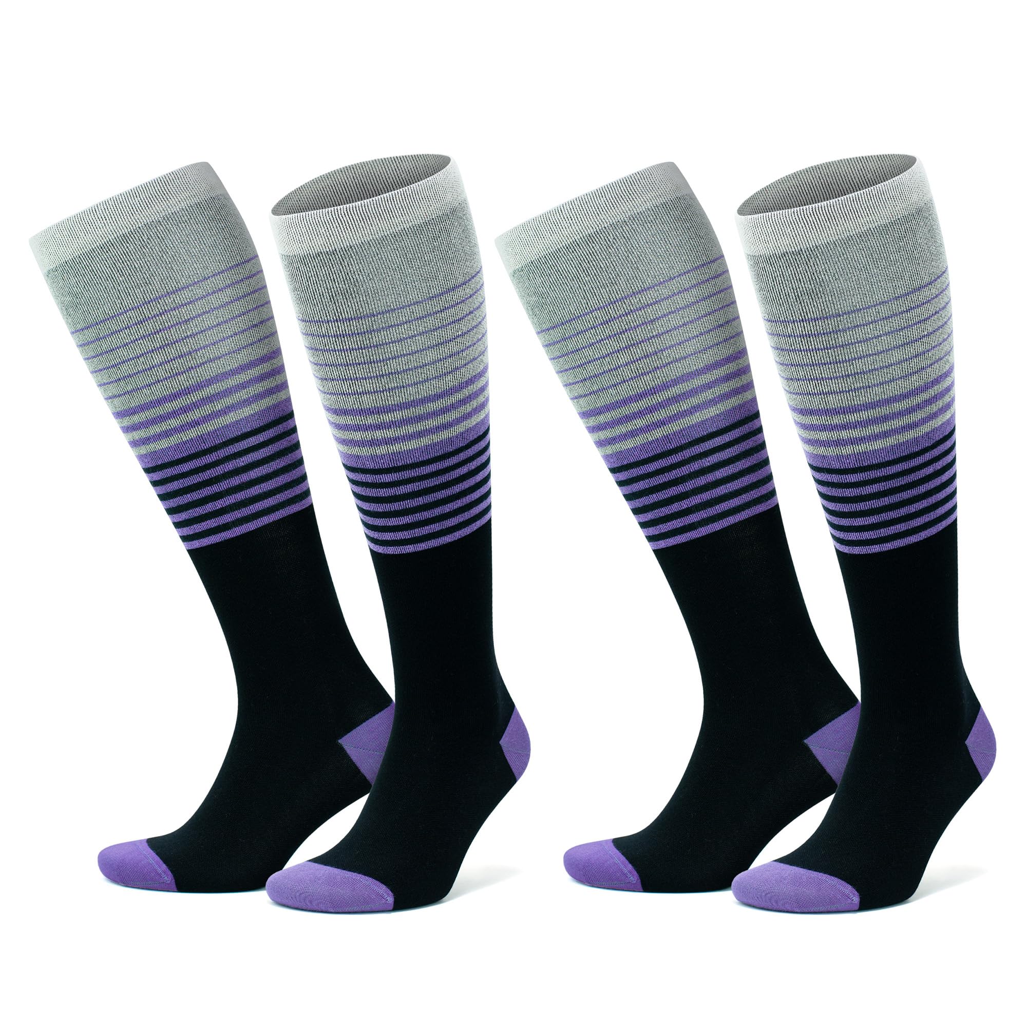 GoWith 2-1 par de medias de compresión de bambú para hombre y mujer (15-20 mmHg clase 1) medias de apoyo, calcetines de trombosis, calcetines de compresión, calcetines para fascitis plantar