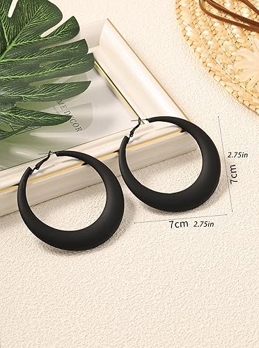 Miniatura 4 de Aretes de aro coloridos para mujer, aretes colgantes de neón de los años 80 y 90, aretes retro mate grandes, aretes gruesos exagerados, joyería Y2K,