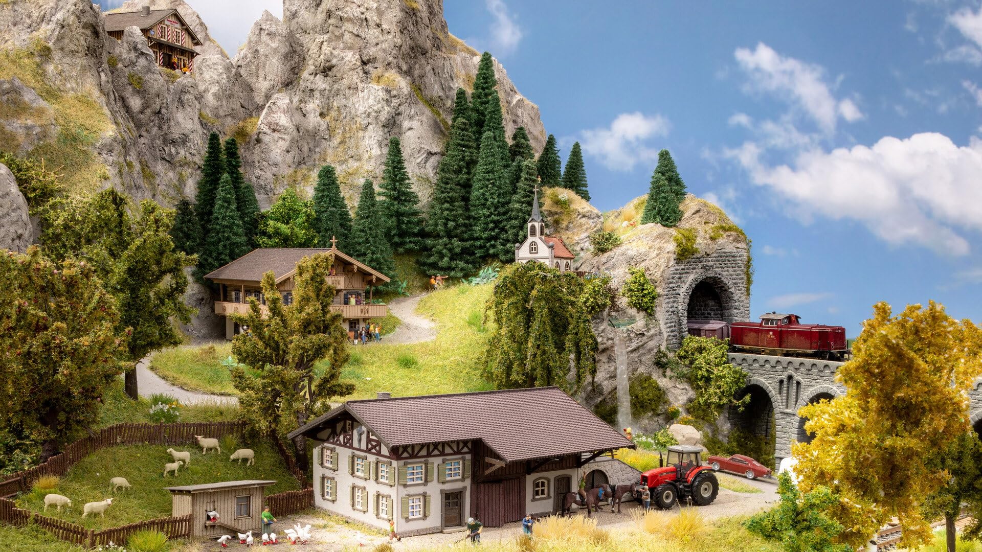 NOCH® Easy Track® Trassenbausatz „Mittelberg“, 1:160 Maßstab für Spur N Modellbau erweiterbar und flexibel