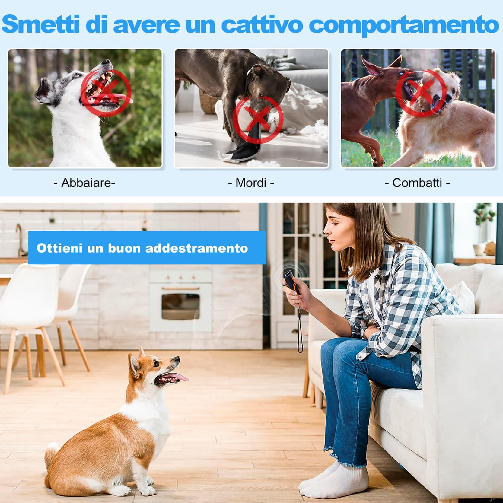 Honey Paws Antiabbaio per Cani Ultrasuoni, Dispositivo Portatile con Dissuasore per Cani a 15M - Ultrasuoni Sicuro, 30 Giorni Autonomia, Ricarica Rapida per Addestramento Cani