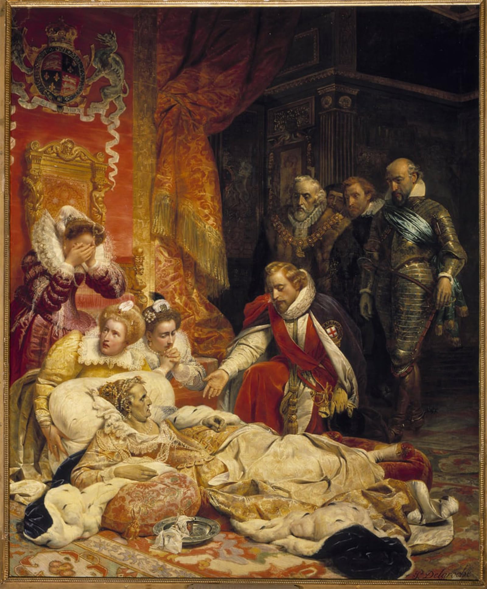 ARTXLXXBN Famous Print Painting Colorful Art Print the Death of Elizabeth Iere by Hippolyte Delaroche Canvas Art Decorations for Home Decor 60x90cm