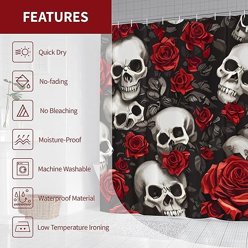 Miniatura 36 de Linda cortina de ducha retro de los años 70 con diseño floral de margaritas para baño, 72 pulgadas de ancho x 72 pulgadas de alto, decoración