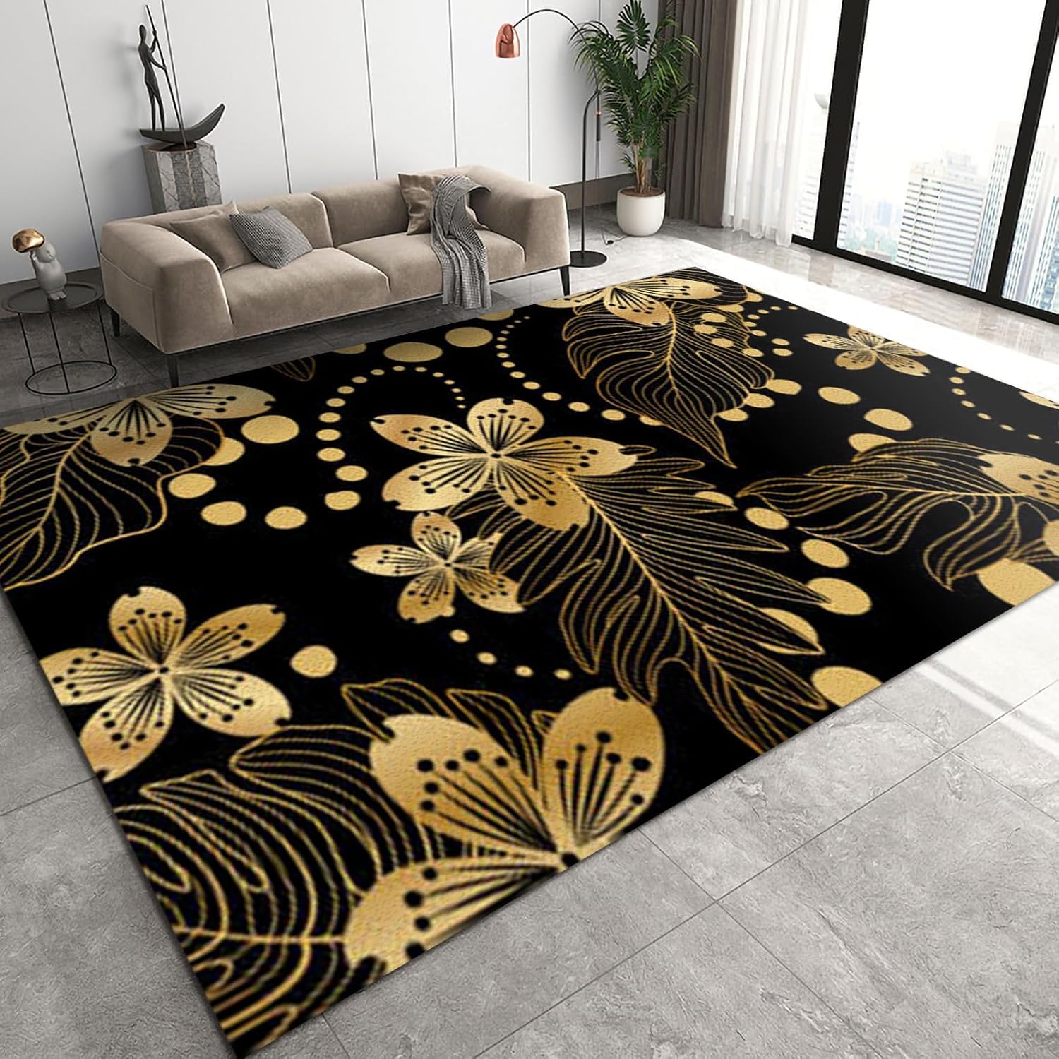 Colorful Plants And Flowers 3D Printed Floor Mats Non-Slip Doormat Carpet Printing Rugs For Living Room, Bedroom, Kitchen, Bathroom 100 X 150 Cm - Polyester Soft Touch Easy Clean-3304603153079