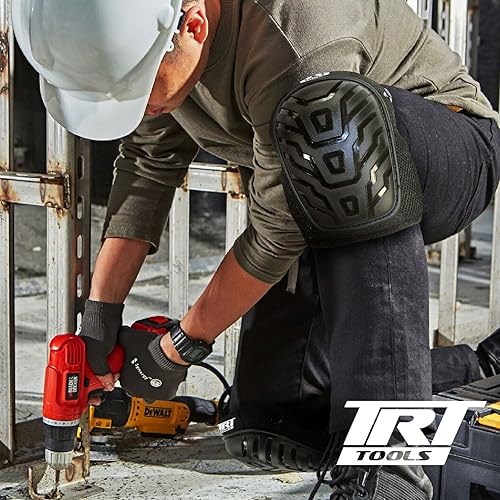 Miniatura 8 de TRT Tools Rodilleras de alta resistencia, protectores de construcción para rodillas con almohadillas de gel y cubierta de PVC duro, espuma de alta