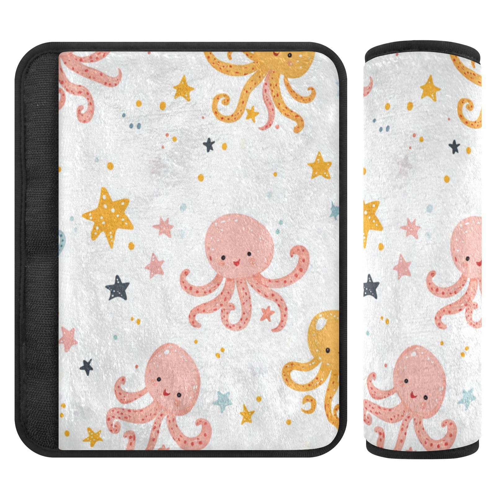 Seat Belt Covers 2 Pack Cute Octopuses Car Seat Strap Covers Super Soft Car Seat Neck Cover for Boys Girls Adults Babies S